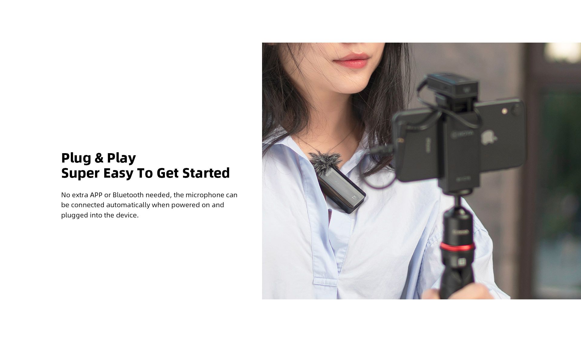 Boya BY-XM6-K2 2.4GHz Ultra-compact Wireless Microphone System Kit - 10